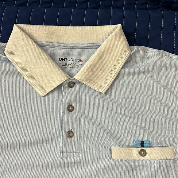 UNTUCKit baby blue Men’s polo shirt - Picture 5 of 10